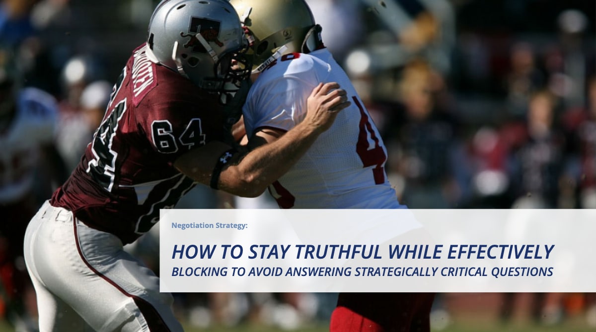 How to stay truthful while blocking answering strategically critical questions.